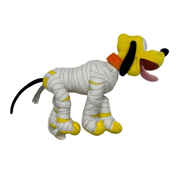 DISNEY PARKS Mummy Pluto Plush Stuffed Animal Spooky Halloween Costume Dog - Picture 1 of 7